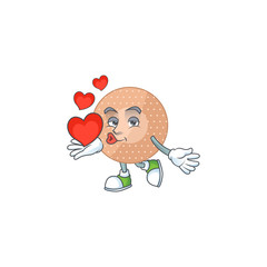 An adorable cartoon design of rounded bandage holding heart