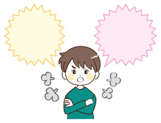 男性、ふきだし、怒る