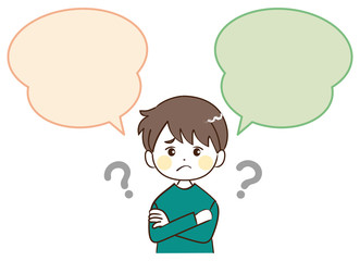 男性、ふきだし、疑問