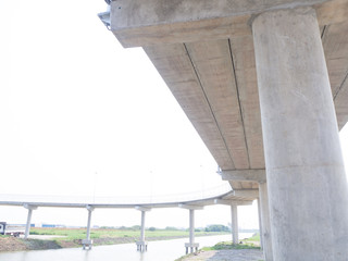 High overpass on the sky abstract background