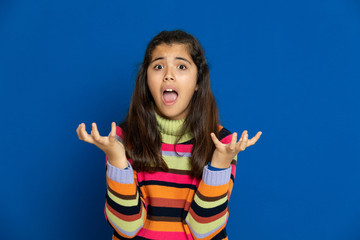 Preteen girl with striped jersey