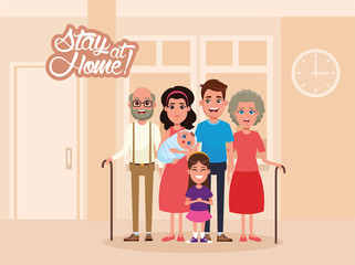 stay at home campaign with family members