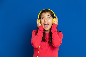 Adorable preteen girl with red jersey