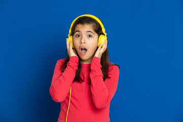 Adorable preteen girl with red jersey