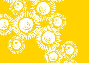 ひまわりをモチーフにデザインした背景素材