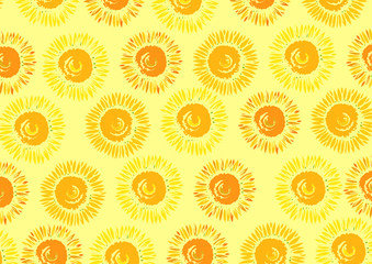 ひまわりをモチーフにデザインした背景素材