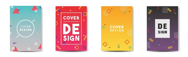 Modern abstract covers set. Cool gradient shapes composition design template