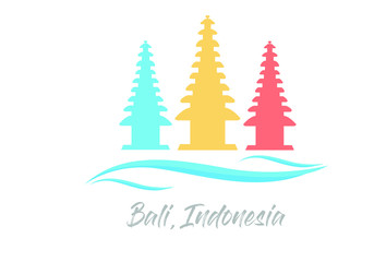 Vector Bali illustration Most Famous Landmark In Bali, Indonesia Vektor Design