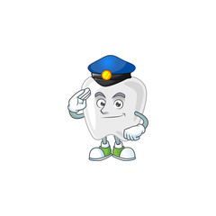 A dedicated Police officer of teeth mascot design style
