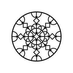 Magic Runic symbols. Sacred geometry, mandala. Medieval sign. Symbols of the esoteric mandala. Occult ancient symbols. Vector illustration