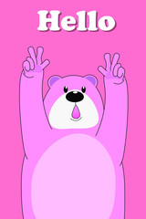 teddy bear with pink background