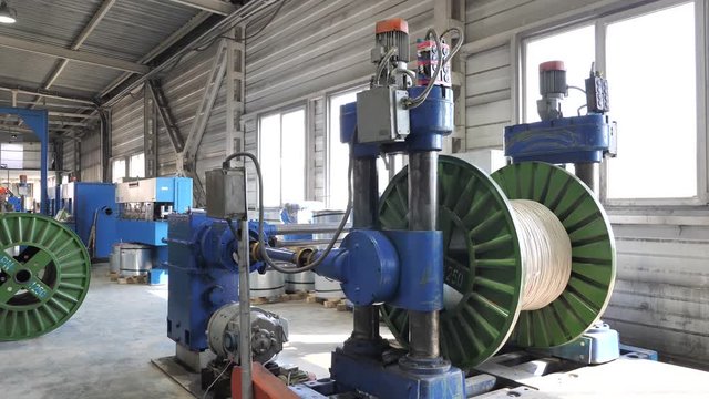 cable manufacturing in a cable factory