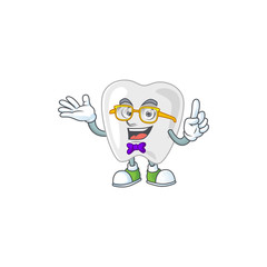 Cartoon character design of Geek teeth wearing weird glasses