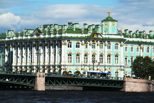 The facade of Winter Palace in Saint-Petersburg, Russia