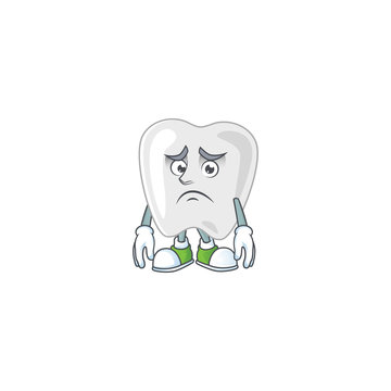 Cartoon picture of teeth with worried face