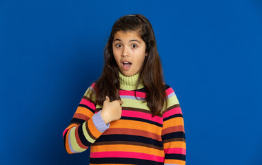 Preteen girl with striped jersey