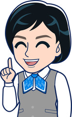 会社の制服を着た女性