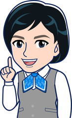 会社の制服を着た女性