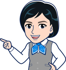 会社の制服を着た女性