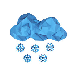 Icon cloud and snowflakes on a white background, cloudy weather, 3d illustration.