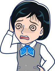 会社の制服を着た女性