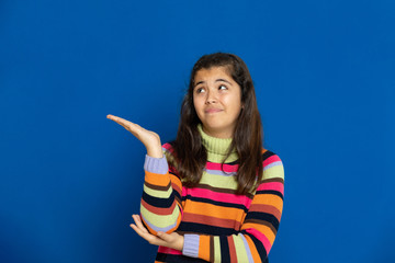 Fototapeta premium Preteen girl with striped jersey