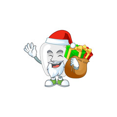 Santa teeth Cartoon character design with sacks of gifts