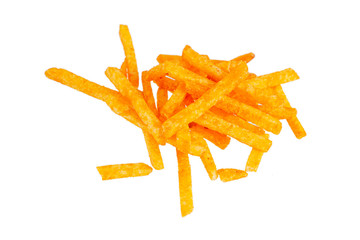 Tasty fresh fried popatoes isolation on white