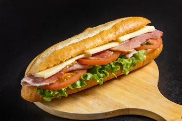 Foto op Canvas ハムとチーズのサンドイッチ　 ham and cheese sandwich  © norikko