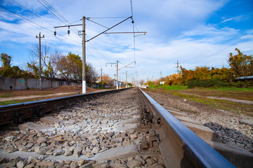 Fototapeta na wymiar Railway in the city.
