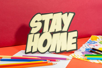 Drawing and painting with children. Stay at home during the covid-19 pandemic.