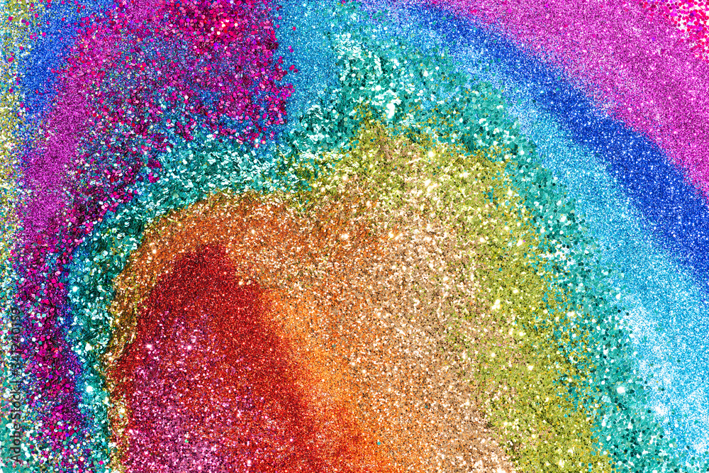 Wall mural Colorful rainbow glitter background texture