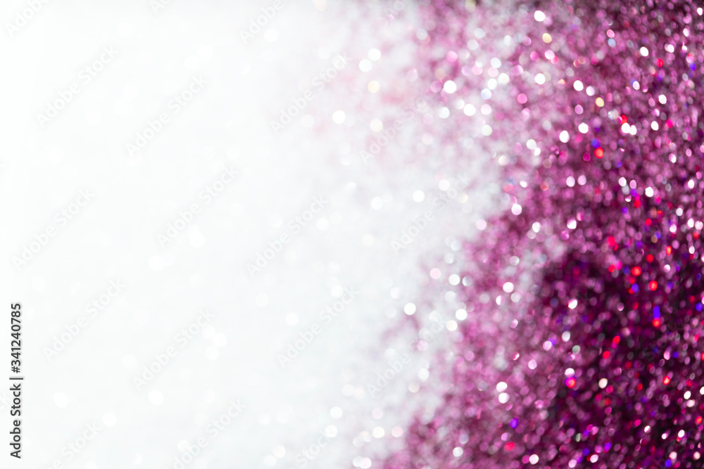 Sticker purple and white glittery background