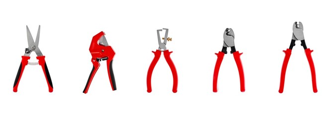 Tools for processing and cutting electrical wires. 