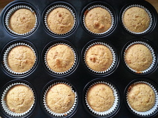Muffins in the form photographed from above