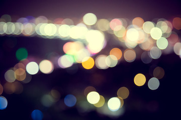 Blur defocus bokeh of light in the city with dark