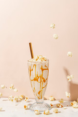 Caramel popcorn vanilla milkshake