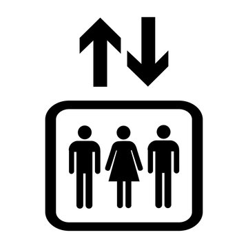 Elevator icon, logo isolated on white background