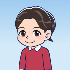 ポニーテールの小学生