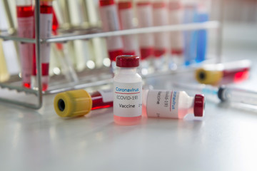 Sample of the vaccine covid-19 in the laboratory.