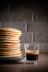pancakes with italian espresso coffee