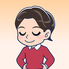 ポニーテールの小学生