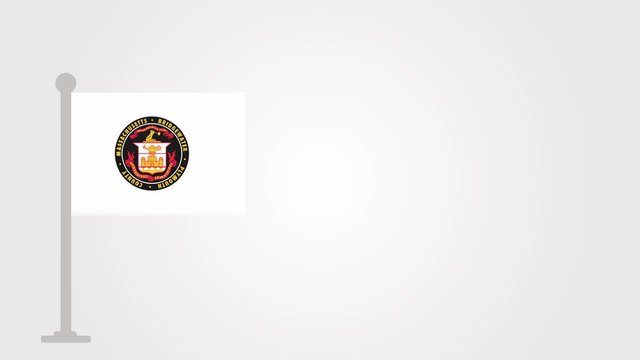 Bridgewater short flag animation on tiny flagpole.