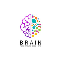 Fototapeta premium Brain logo design illustration, Education logo