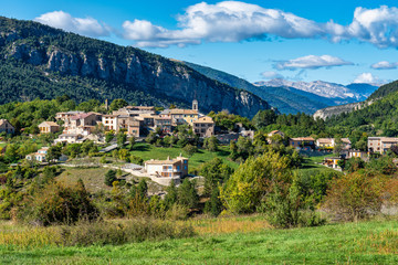 Village of Saint Julien du Verdon at Lac de Castillon in Provence, France