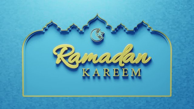 Ramadan kareem 3D cardboard cutout animation with copy space for text - 4k uhd clip 3840 x 2160