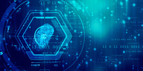 

Fingerprint Scanning Technology Concept 2d Illustration