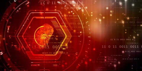 

Fingerprint Scanning Technology Concept 2d Illustration