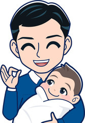 赤ちゃんとお父さん
