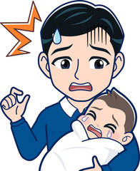 赤ちゃんとお父さん